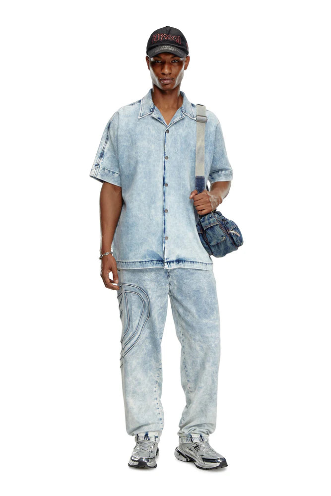 Denim bowling shirt with Oval D