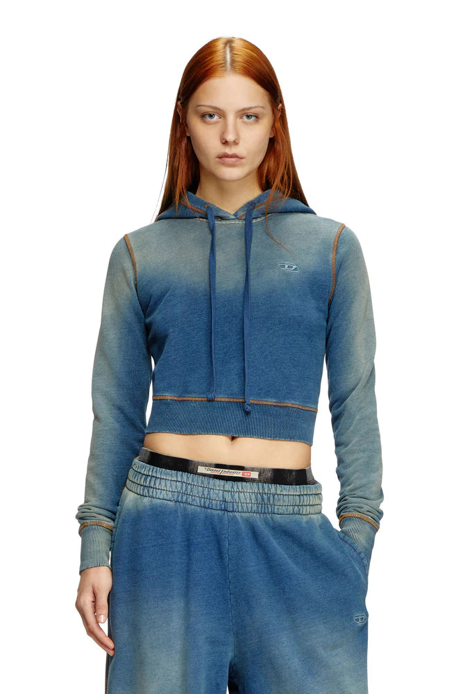 Faded hoodie with logo embroidery