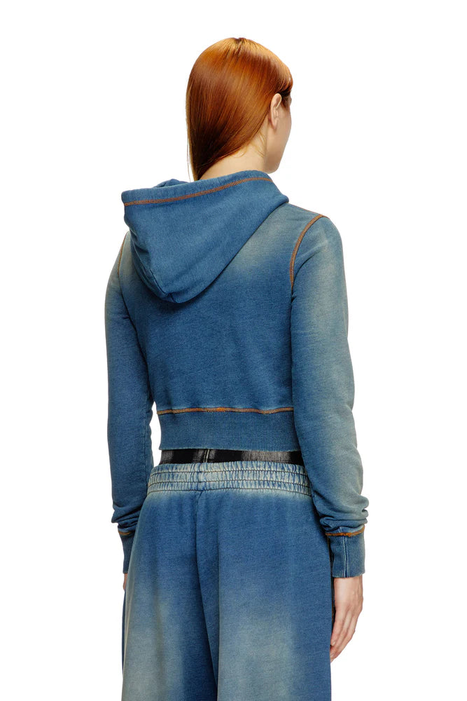 Faded hoodie with logo embroidery