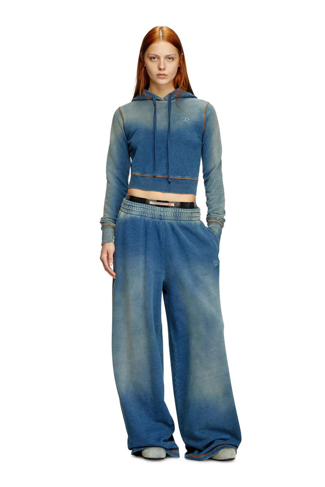 Faded hoodie with logo embroidery