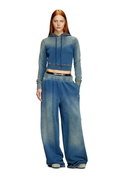 Faded hoodie with logo embroidery