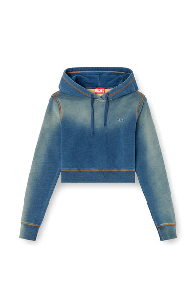 Faded hoodie with logo embroidery